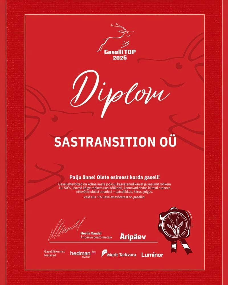 S.A.S Transition Gazelle Status Award